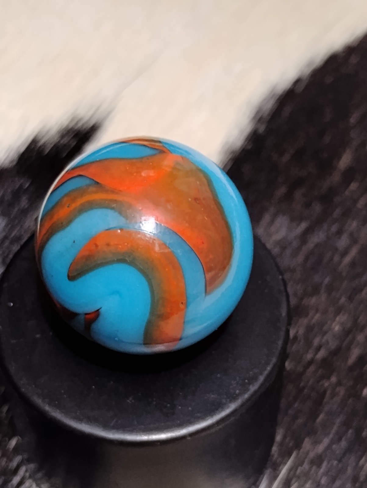 🔥NearMint +Vintage Peltier NLR Superboy Marble Shooter .67 National Line Rainbo