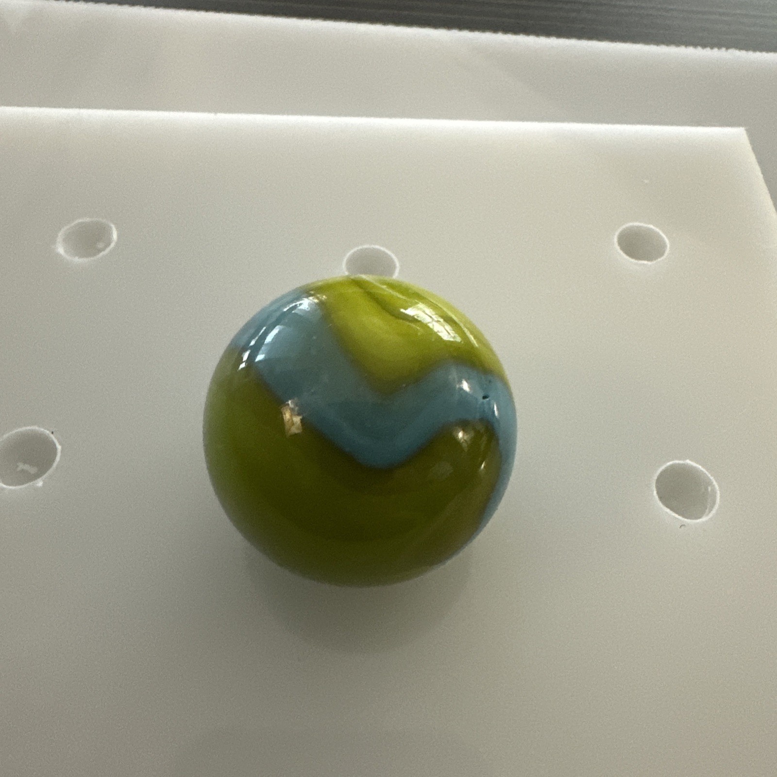 ~”VACOR”~MEGA~SHOOTER~”MERMAID~/~TROLL”~BLUE~GREEN~SWIRL~GLASS~ 40mm MARBLE