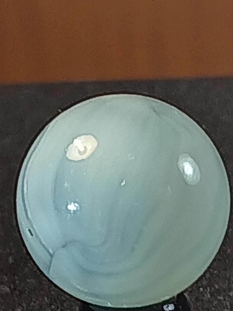 5/8″ Vitro Brilliant Turquoise Patch Wispy White on Clear NM Serious Marble B202