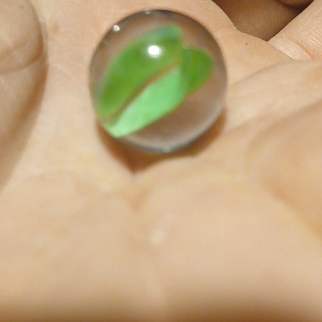 Green Glass Machine Made Cat’s Eye Toy Marble for Ages 3-4, 5-7, 8-11