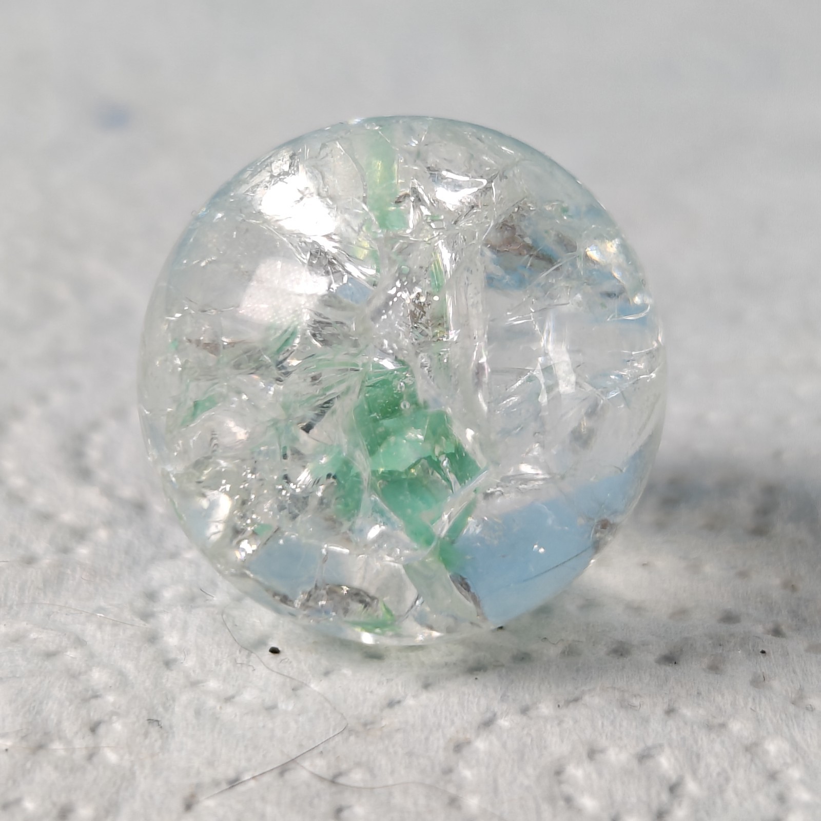 Vintage Marble – Crackle Glass Internal Clear Shooter Large