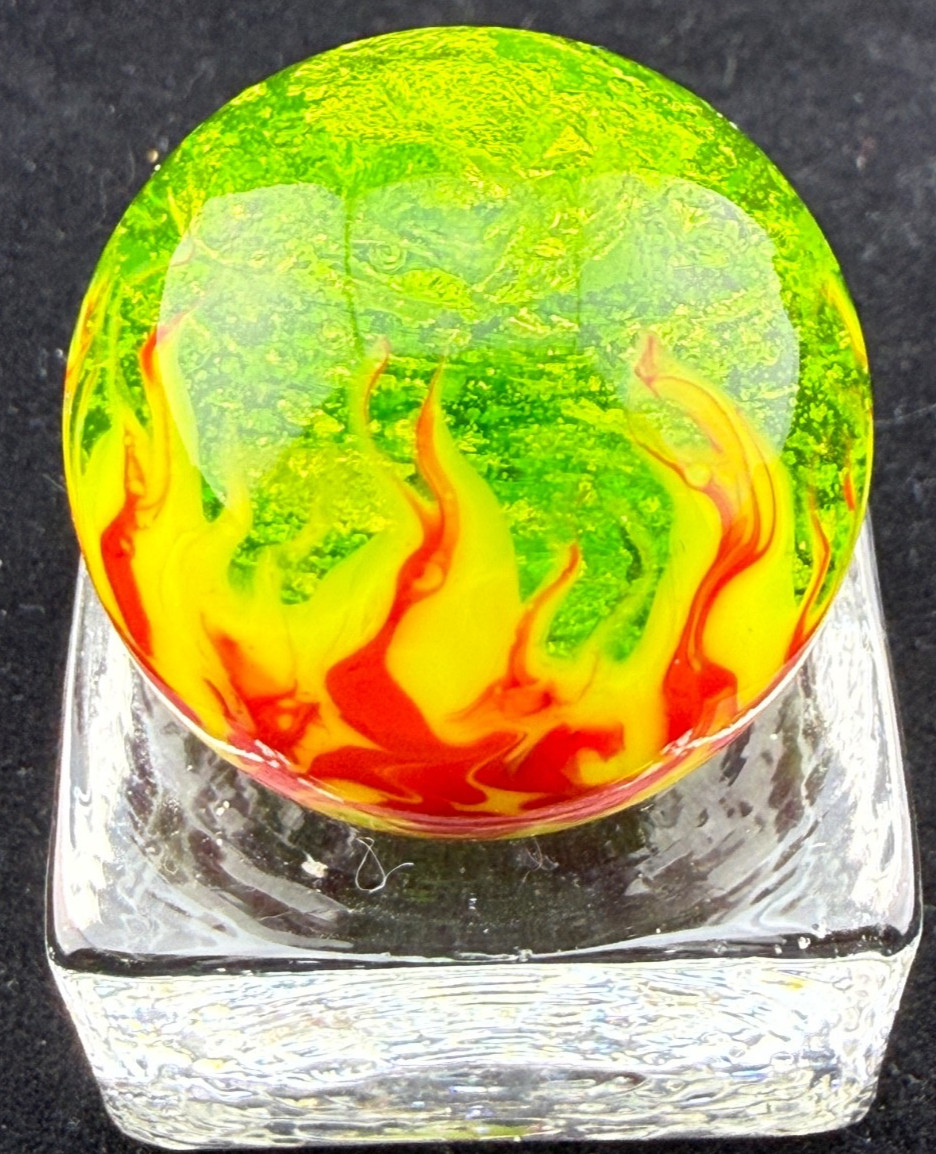 Steve Willis 2006 Handmade Lampwork Art Glass Marble 1.15″ Near Mint Signed W6