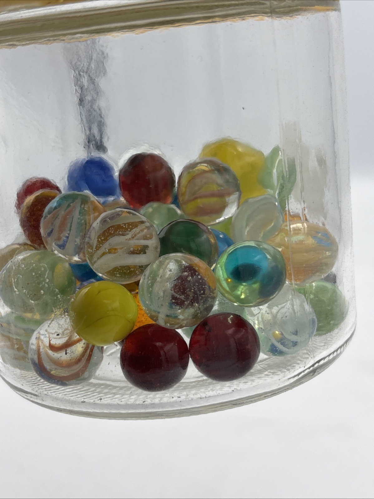Custom Marble Container With Multicolored Marbles