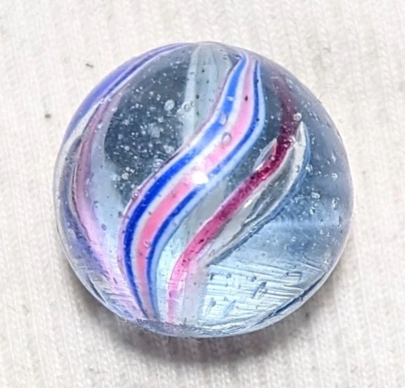 25/32″ Oddball Open Solid Core Peppermint Banded German Handmade Marbles , MM