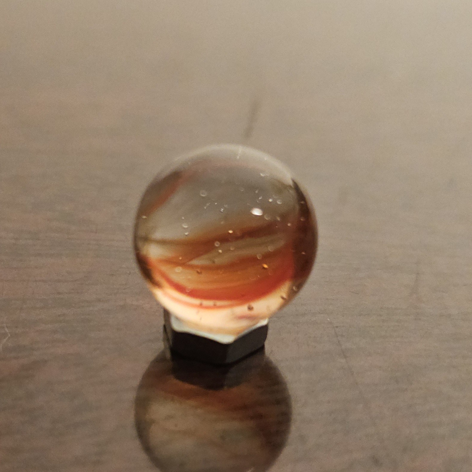 Vintage Vacor Red Spaghetti Ribbon .593″ Glass Marble
