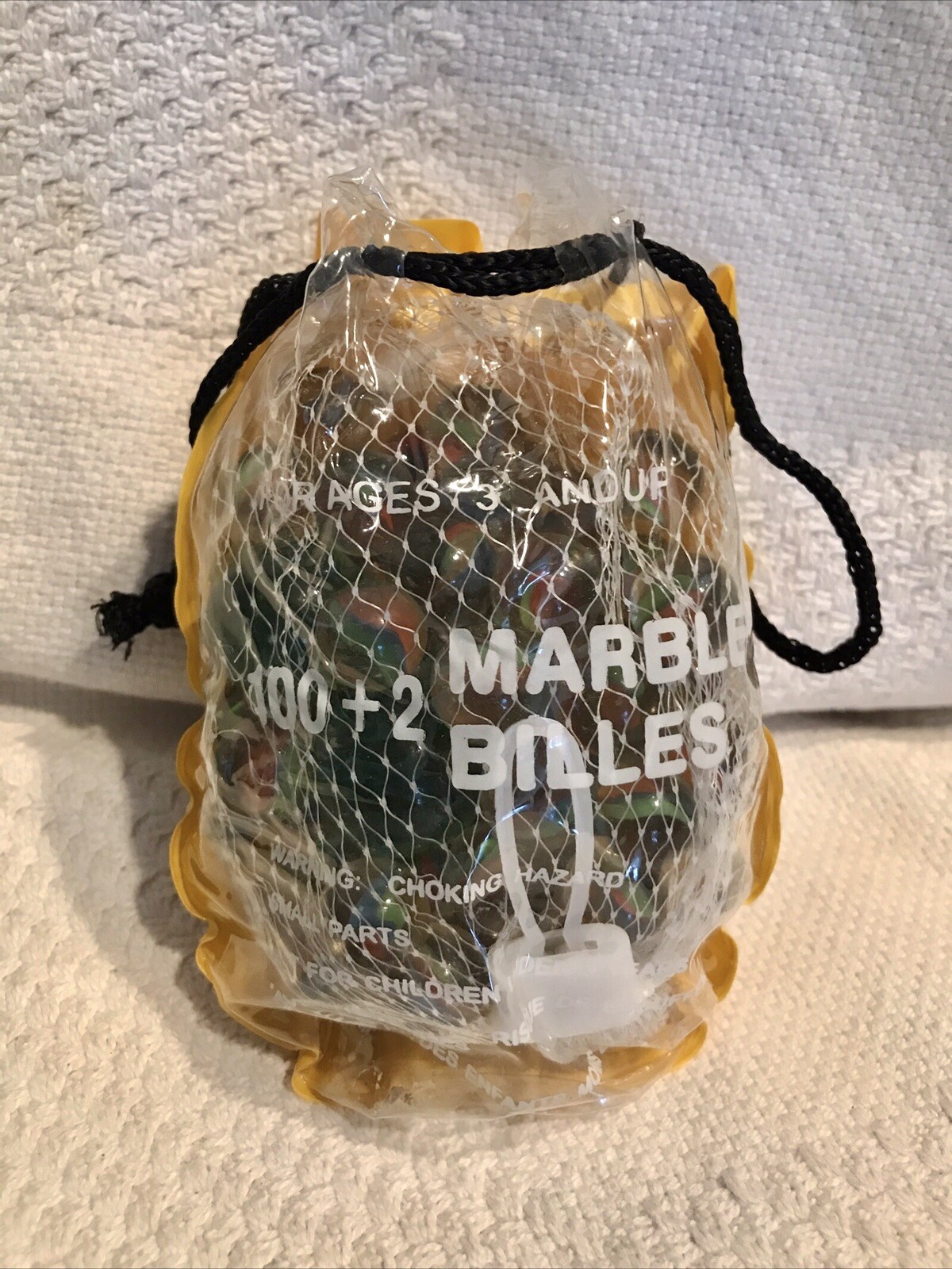 Vintage French Cat Eyes Marbles in Original Bag 88 + 2 Shooters RARE