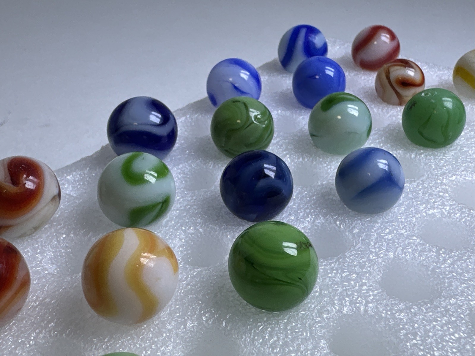 360 Lot Of 20 Vintage Alley Agate Swirl Marbles!