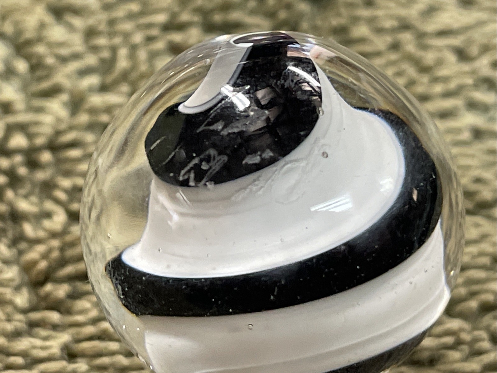 Handmade Contemporary Glass Art Marble 1” Spiral Dichroic Swirl
