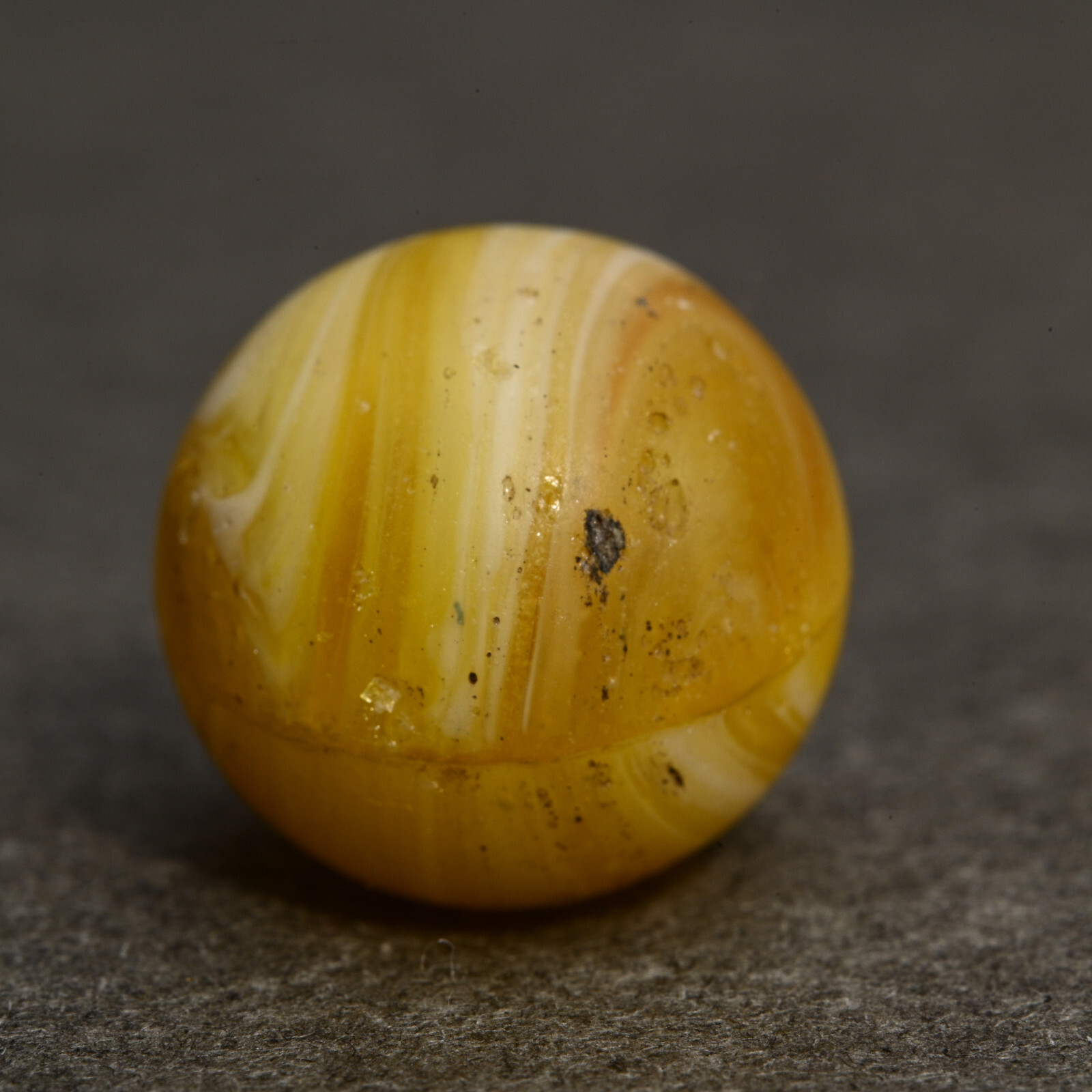 Older Vintage European Czech Bullet Mold Marble Tactile Lemon 13.9mm 17/32”