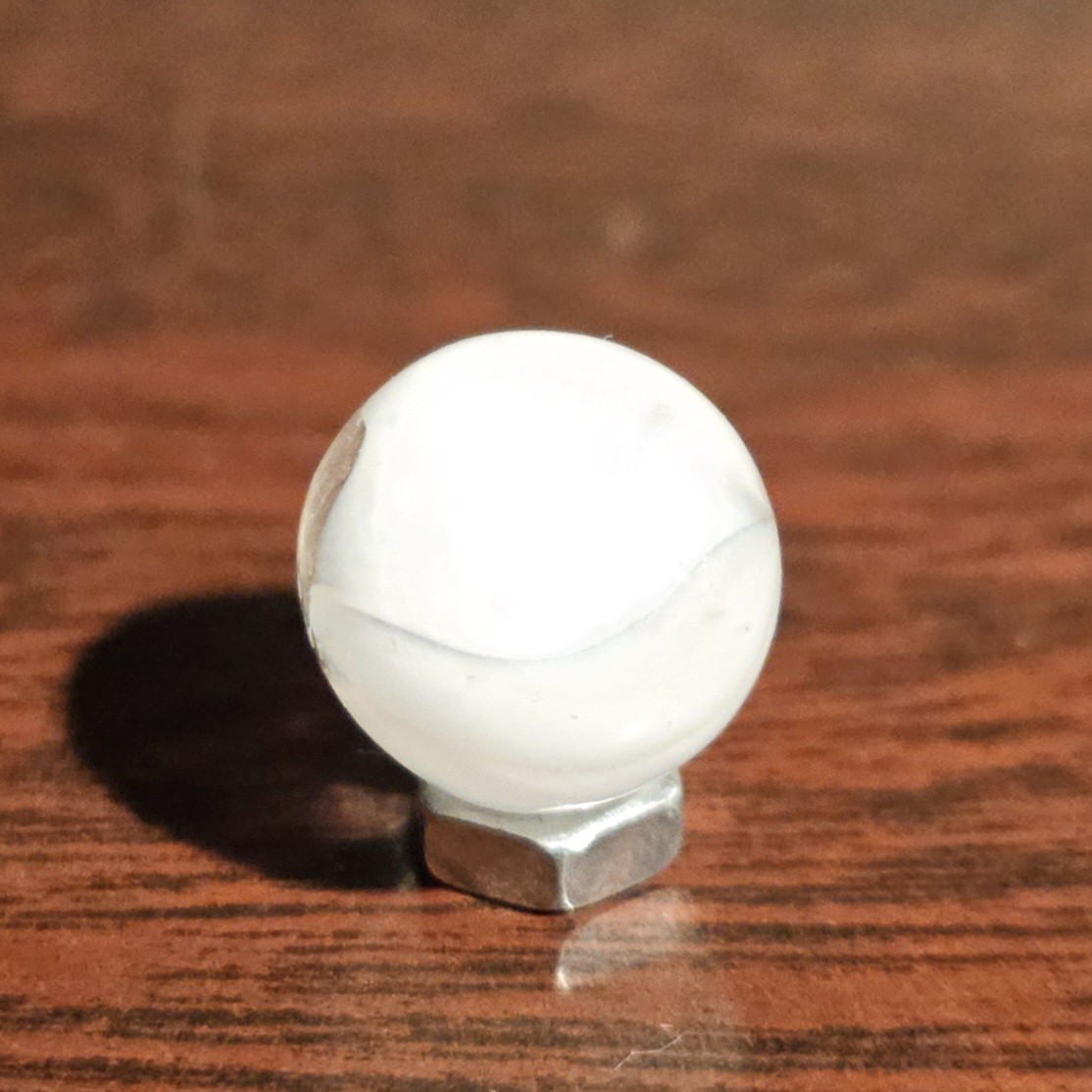 Vintage CE Bogard White Floppy 4-Lobe Cats Eye .625″ Glass Marble