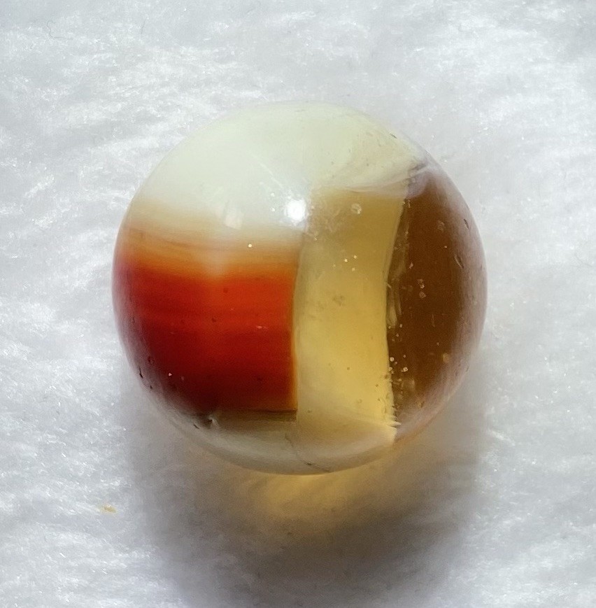 Peltier Glass Co. “Sunset” Rainbo Marble Near Mint/Mint 5/8”