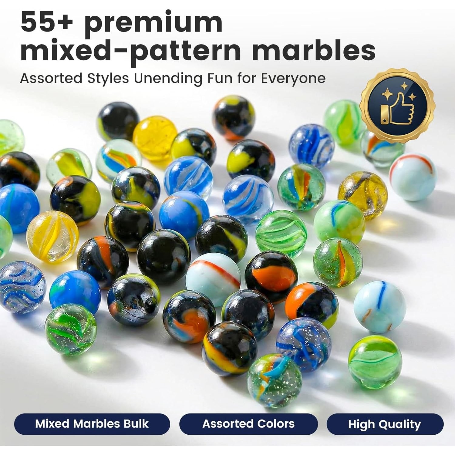60pcs Colorful Glass Marbles 0.6 Inch for Tabletop Games and Home Decoration