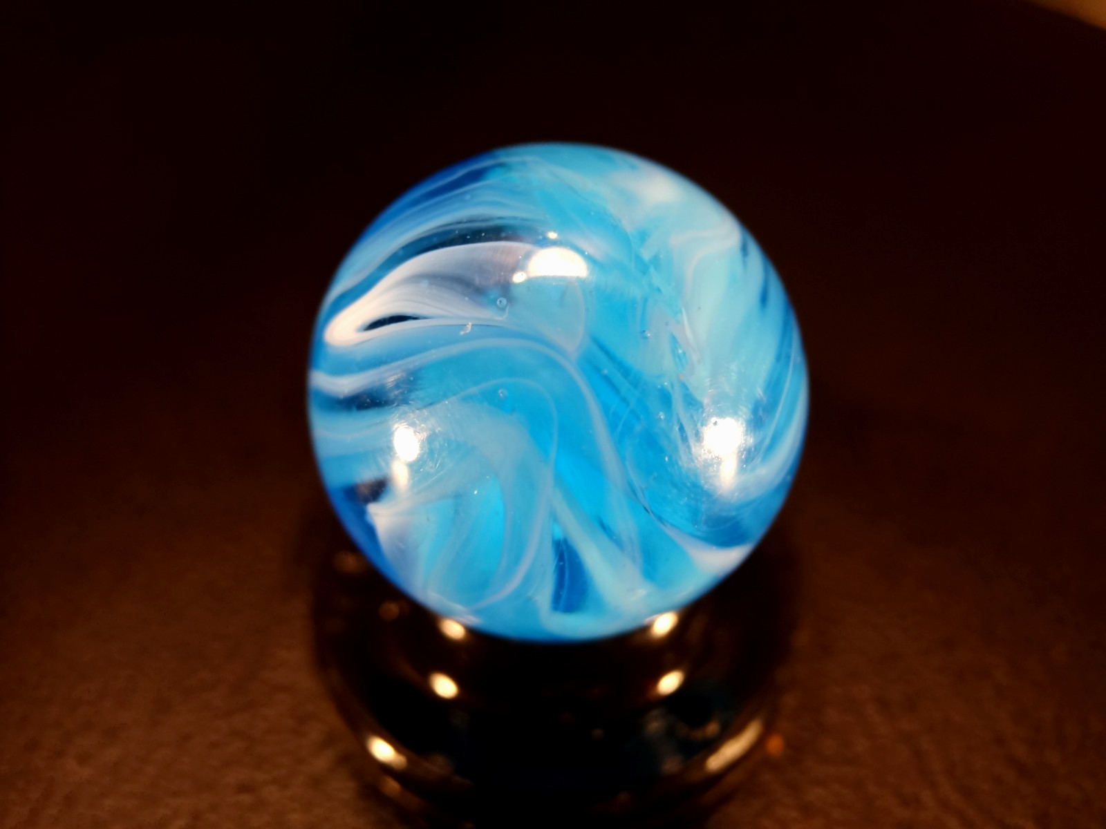 PELTIER * AQUA * National Onyx Slag FEATHER PATTERN Wet Mint STUNNING