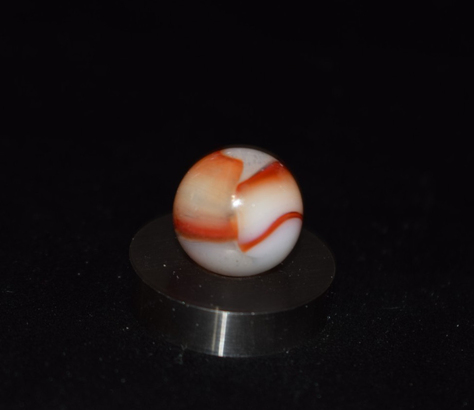 🦓➖⏩Vintage NRL Peltier Rainbo RED 🦓🔴🦓 ZEBRA Collectors Toy Marble .625″ M
