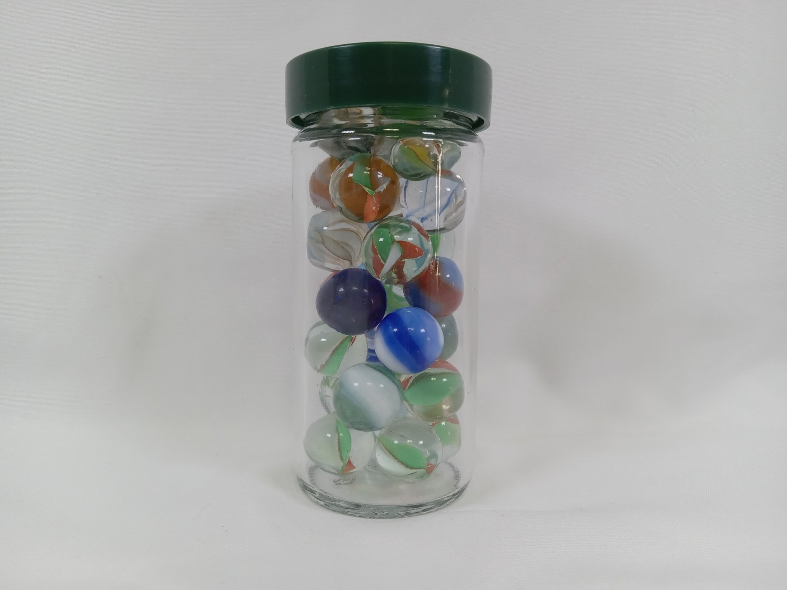 Collection of Vintage Marbles 29pc in glass jar