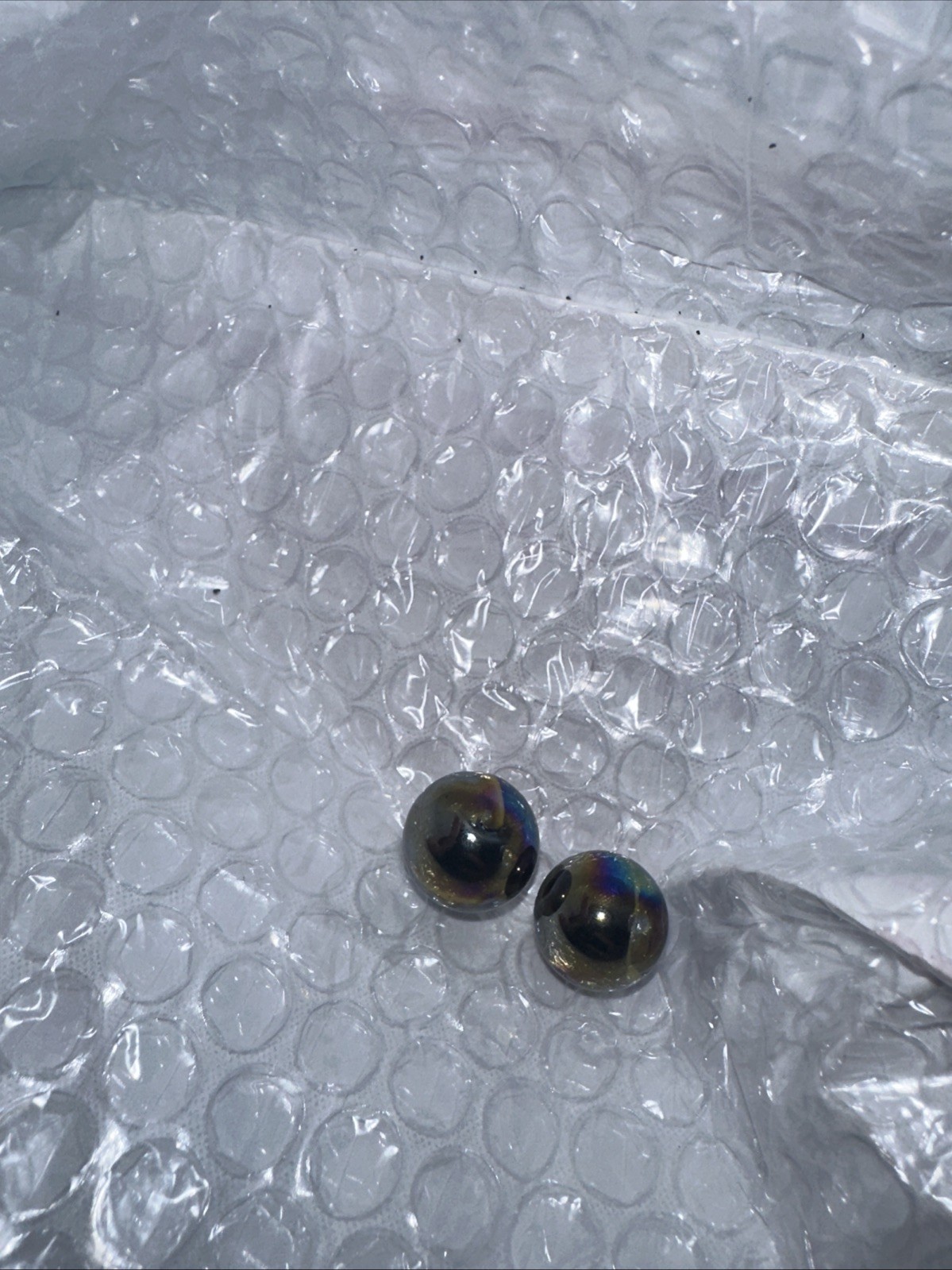 2 SUPERNOVA Iridescent METALLIC 5/8” Swirl Blue Green Purple metallic- Minty