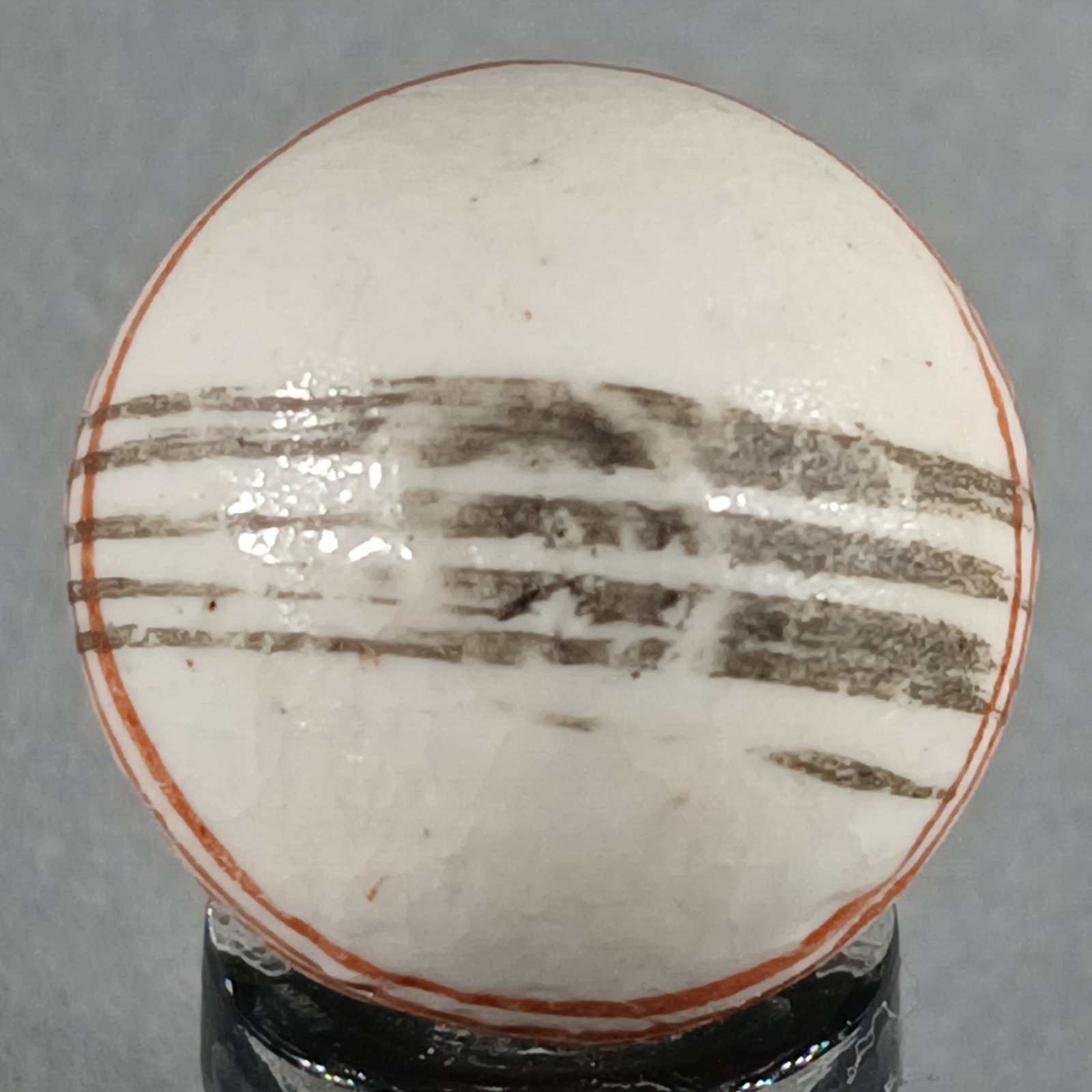 Vintage German Handmade China Glazed Lined Marble .67 Inches NM Condition