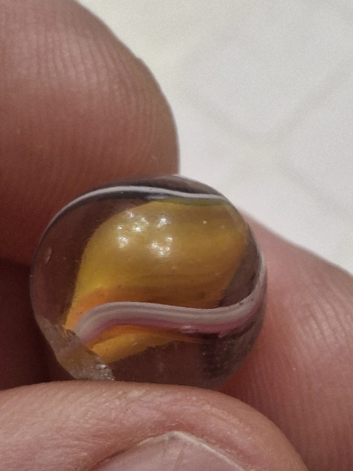 Handmade German Ribbon Core Swirl Marble 1/2″ +