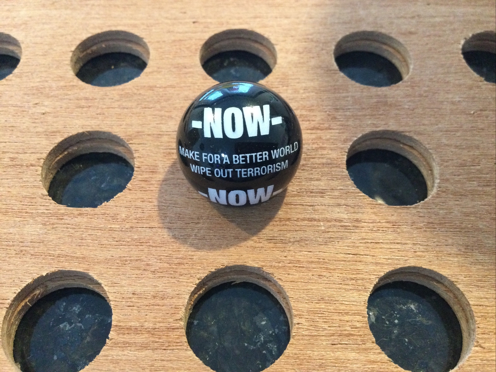 Vintage |”Now-Make For A Better World Wipe Out Terrorism” | Black & White Marble