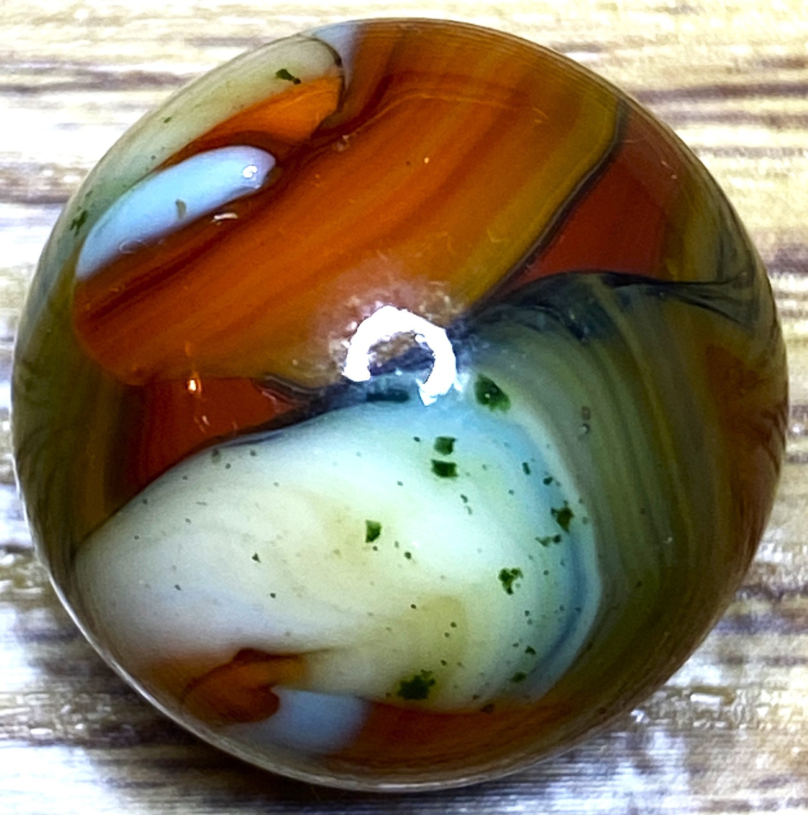 VERY BEAUTIFUL MARBLE / OXBLOODS AVENTURINE SHOOTER .73″ BOX03/118