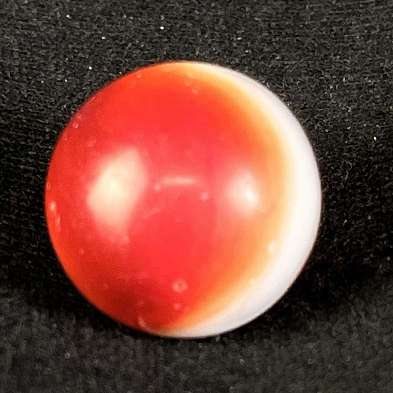 Vintage Akro Agate Peltier Art Swirl Glass Marble .62” Wite Brown Red-Orange