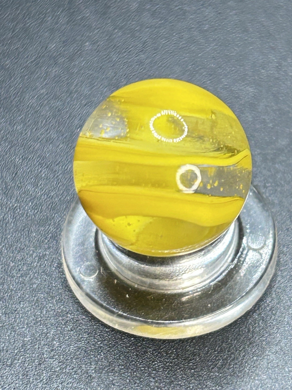 Vintage Marbles Akro Agate Yellow Auger Snake Corkscrew Marble 0.591”