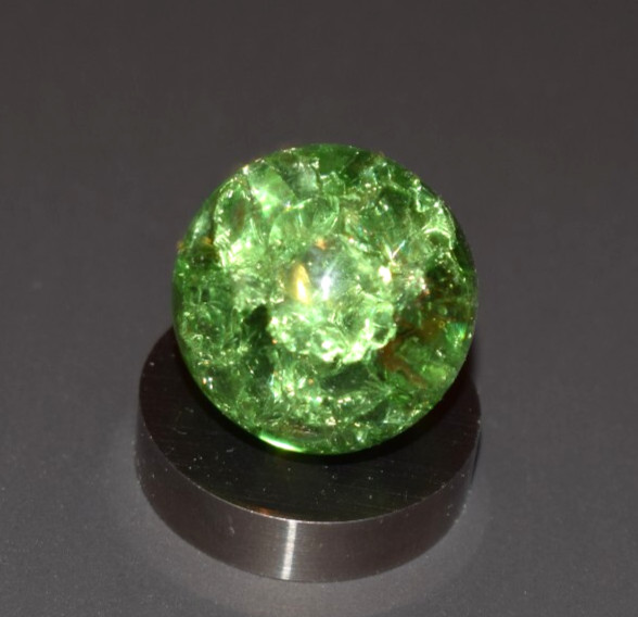 Vitro Emerald 🟢Green💎Jeweled Crackle Glass Toy Marble, Shooter Size .875″=7/8