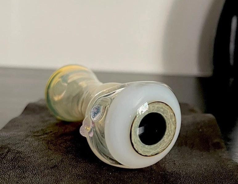4” “Eyeball Pipe” Tobacco Eye COLOR CHANGING Design Glass Art Eyeball Marble USA