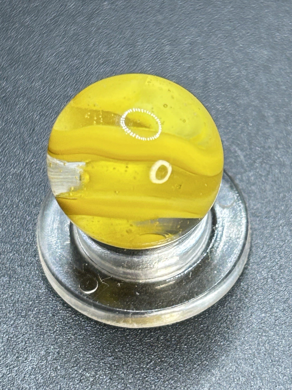 Vintage Marbles Akro Agate Yellow Auger Snake Corkscrew Marble 0.591”
