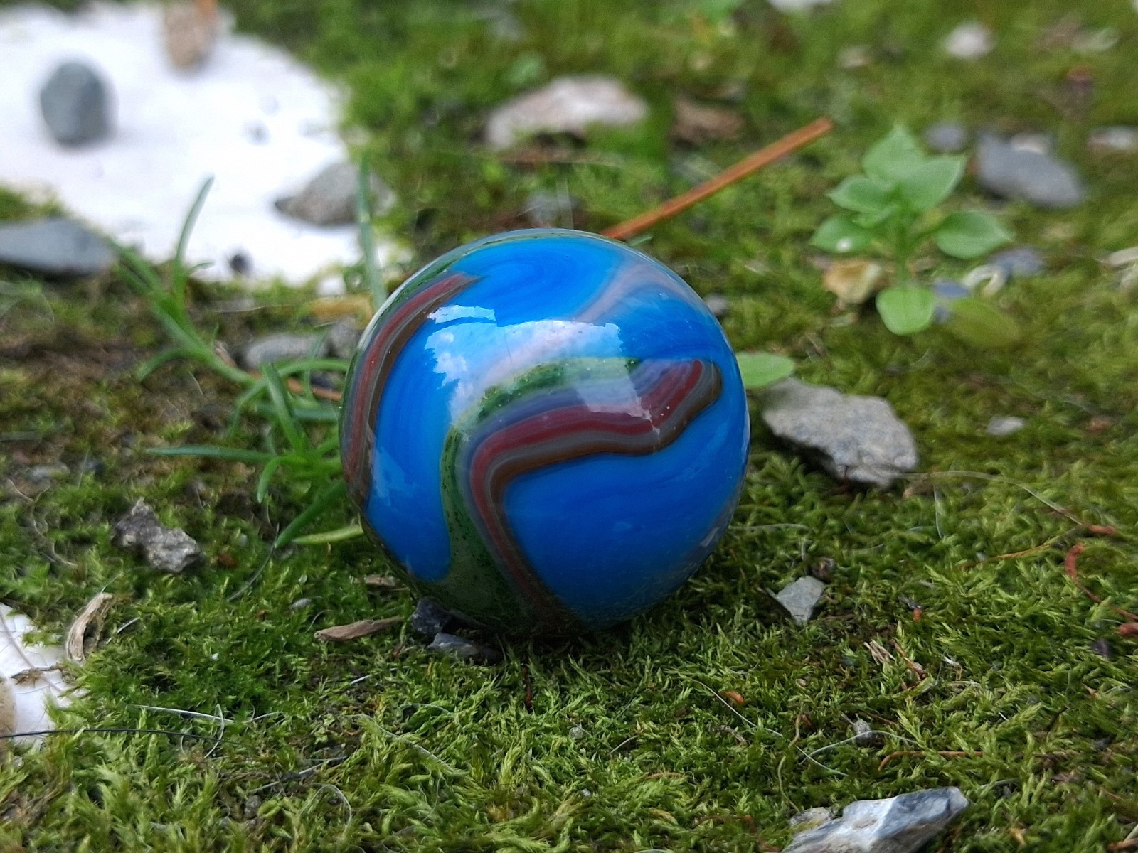 JABO/DAS Blue Racer Green Aventurine Swirl Marble Size .71 Mint