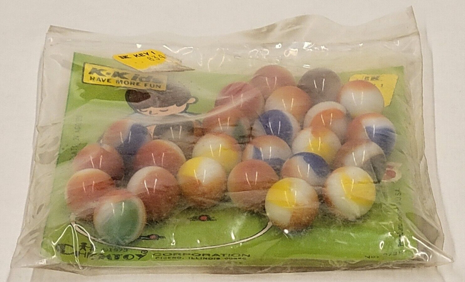 CHEMTOY Marbles 24 Aggies Key 1 No. 273K VTG 1973 SEALED 28 Cents USA K-KIDS NEW