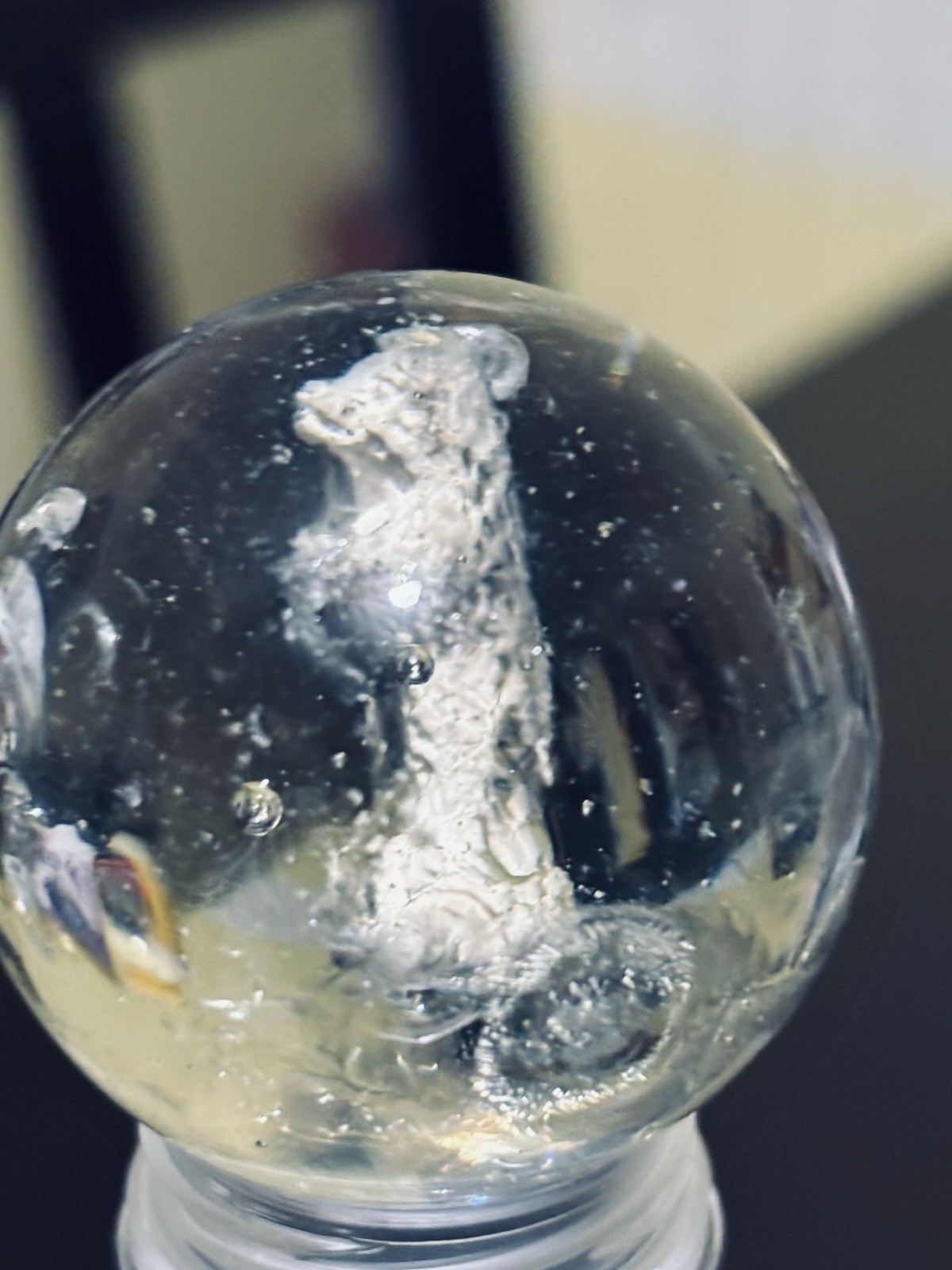 1.5” German Sulfide Toy Marble Standing Bear Polished