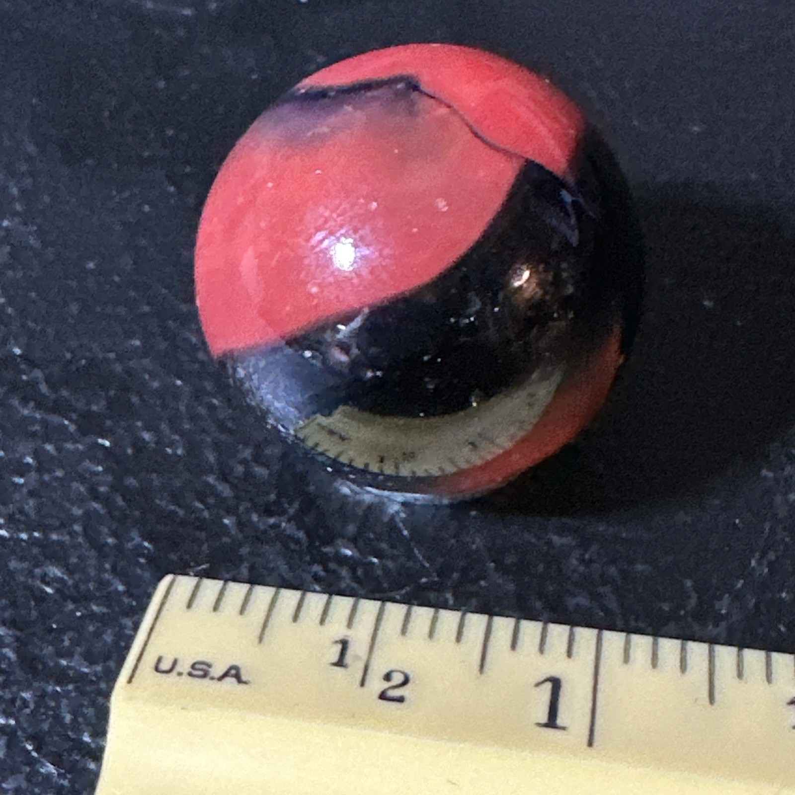 Vintage CAC, Peltier, Other 5/8”(.625”) NM*_NM++ Coral On Black Base