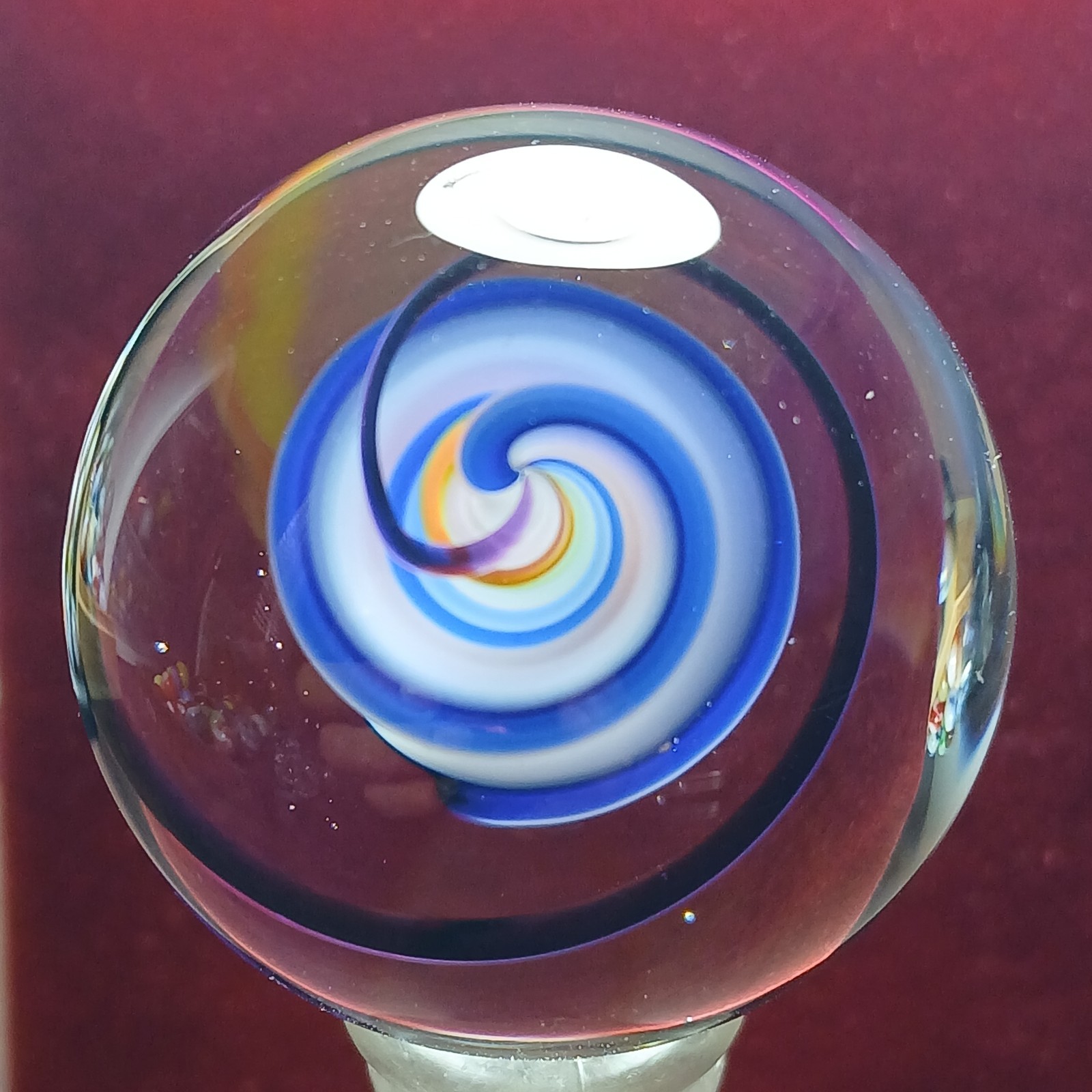 Mint *1 3/8″* Rainbow Multi Color Contemporary Swirl Marble! Fantastic. C Pics