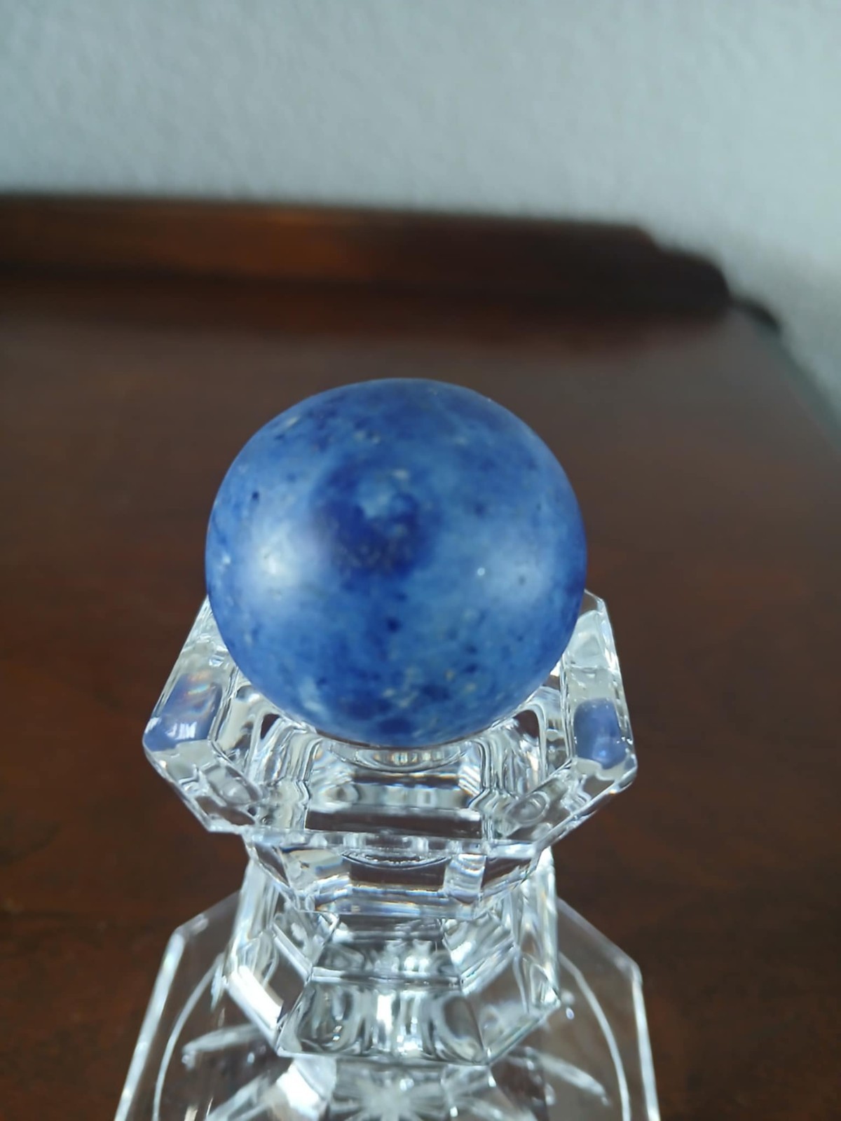 Antique Bennington Pottery Cobalt Blue Marble, Excellent Condition 1.25 Inches