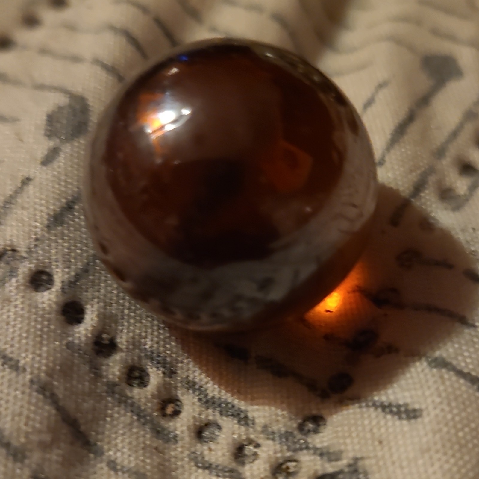 Brown Swirl Style Glass Toy Marble for Ages 17 Years & Up