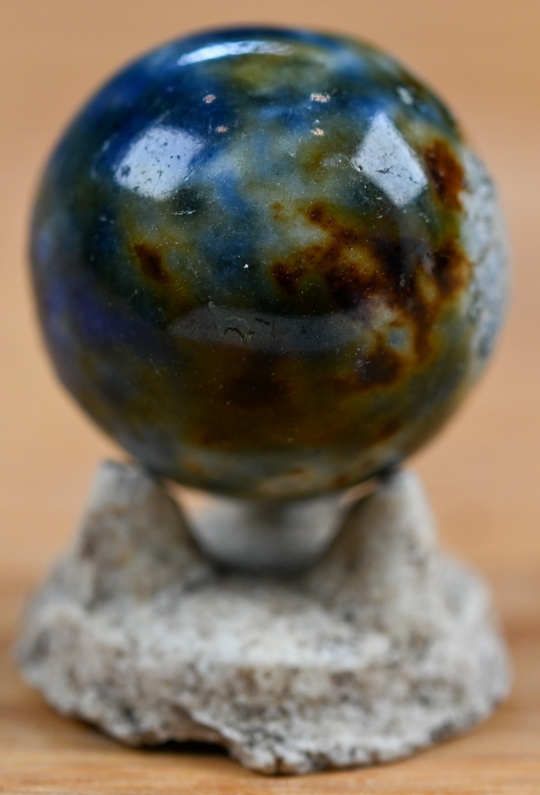 Fancy Handmade Bennington Marble & Old German Firing Stand, 0.75 inch Mint S1700