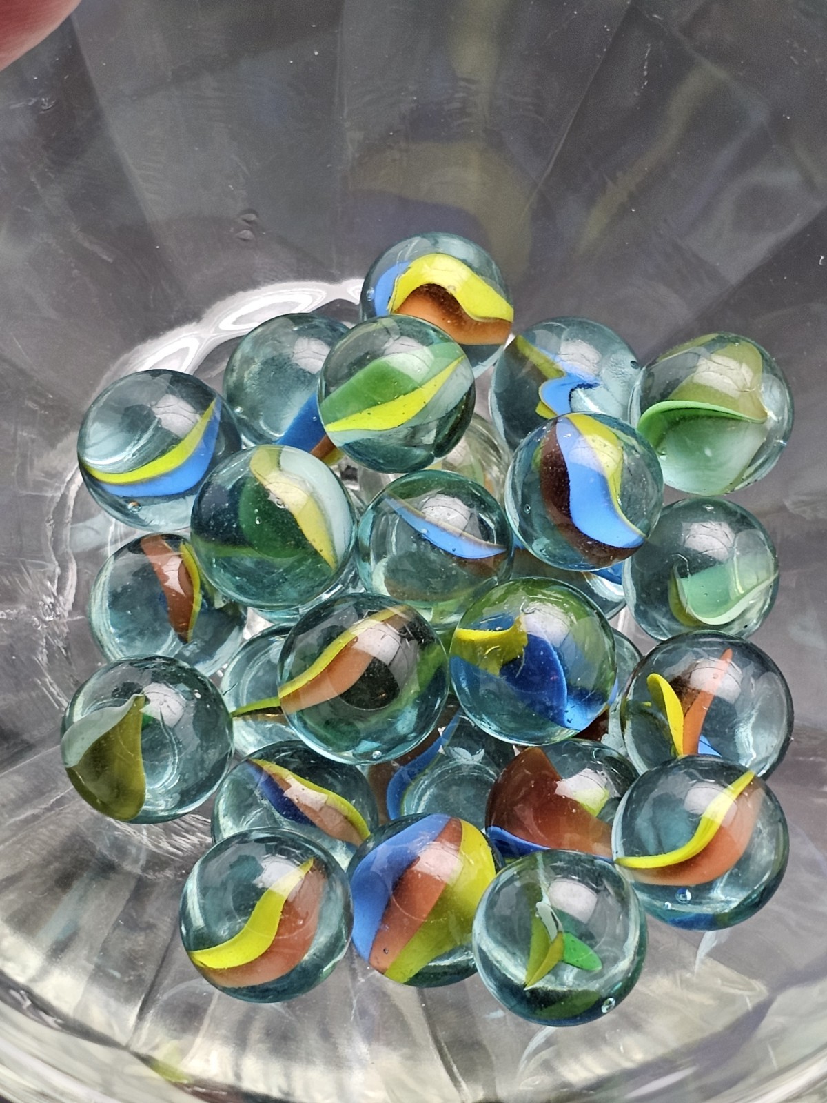 Vintage Estate 2lb+ Mixed Lot 215 Toy Marbles- Swirl, 4-6 Vane Cat’s Eye, & More