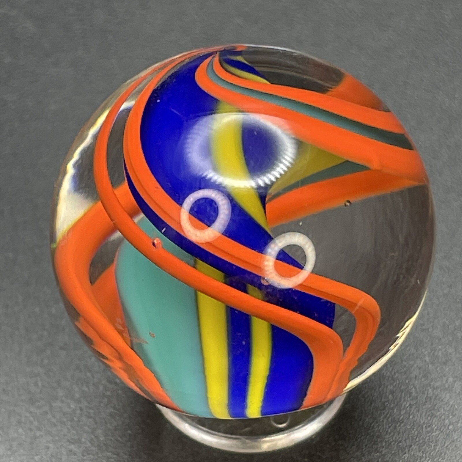 William Murray Contemporary Handmade Ribbon Core Swirl Marble 1-1/4”
