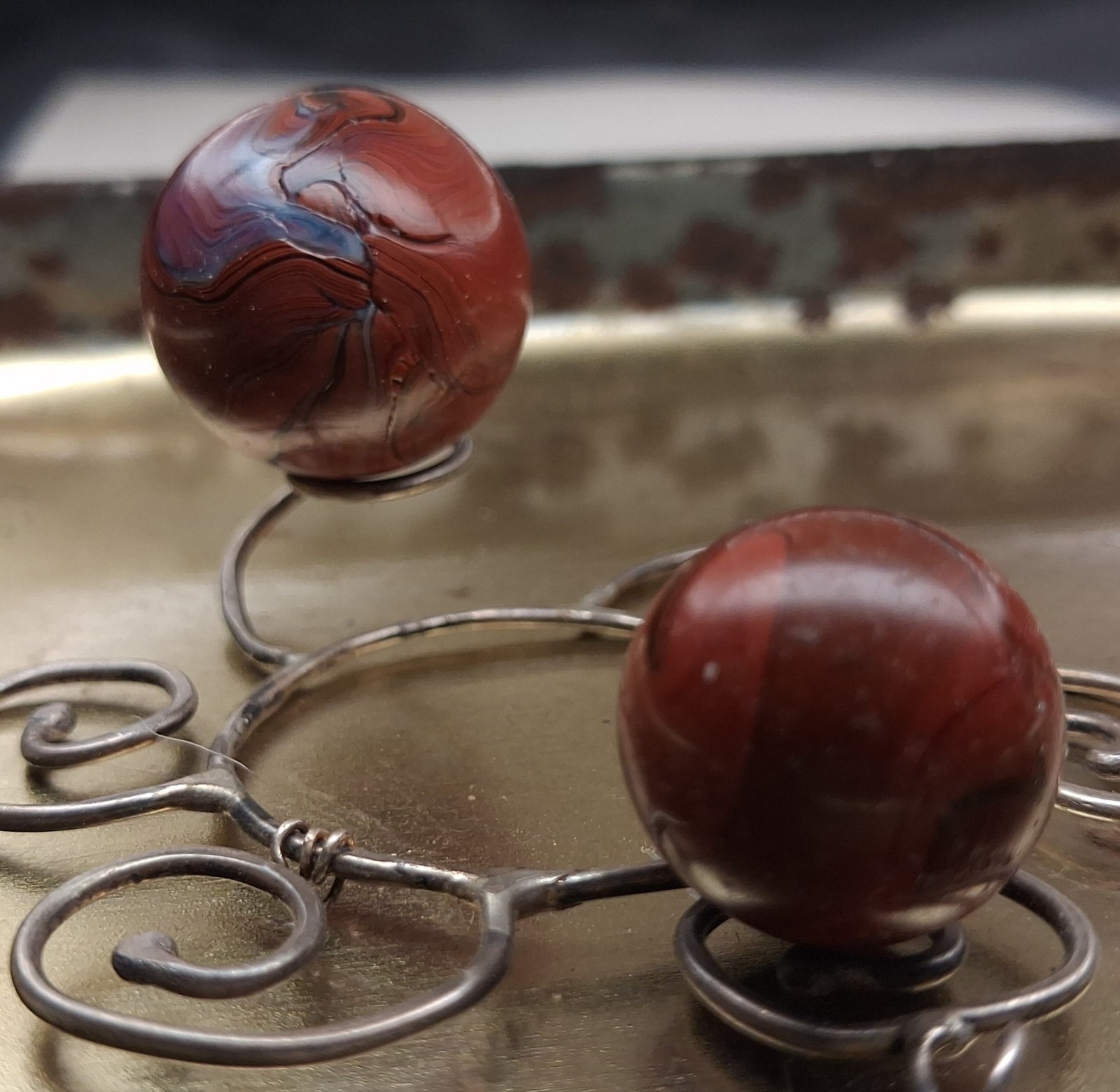 Vintage BRICK Remelt Marbles – Solid Oxblood Rare HTF .65-.81 Fortunate Find!