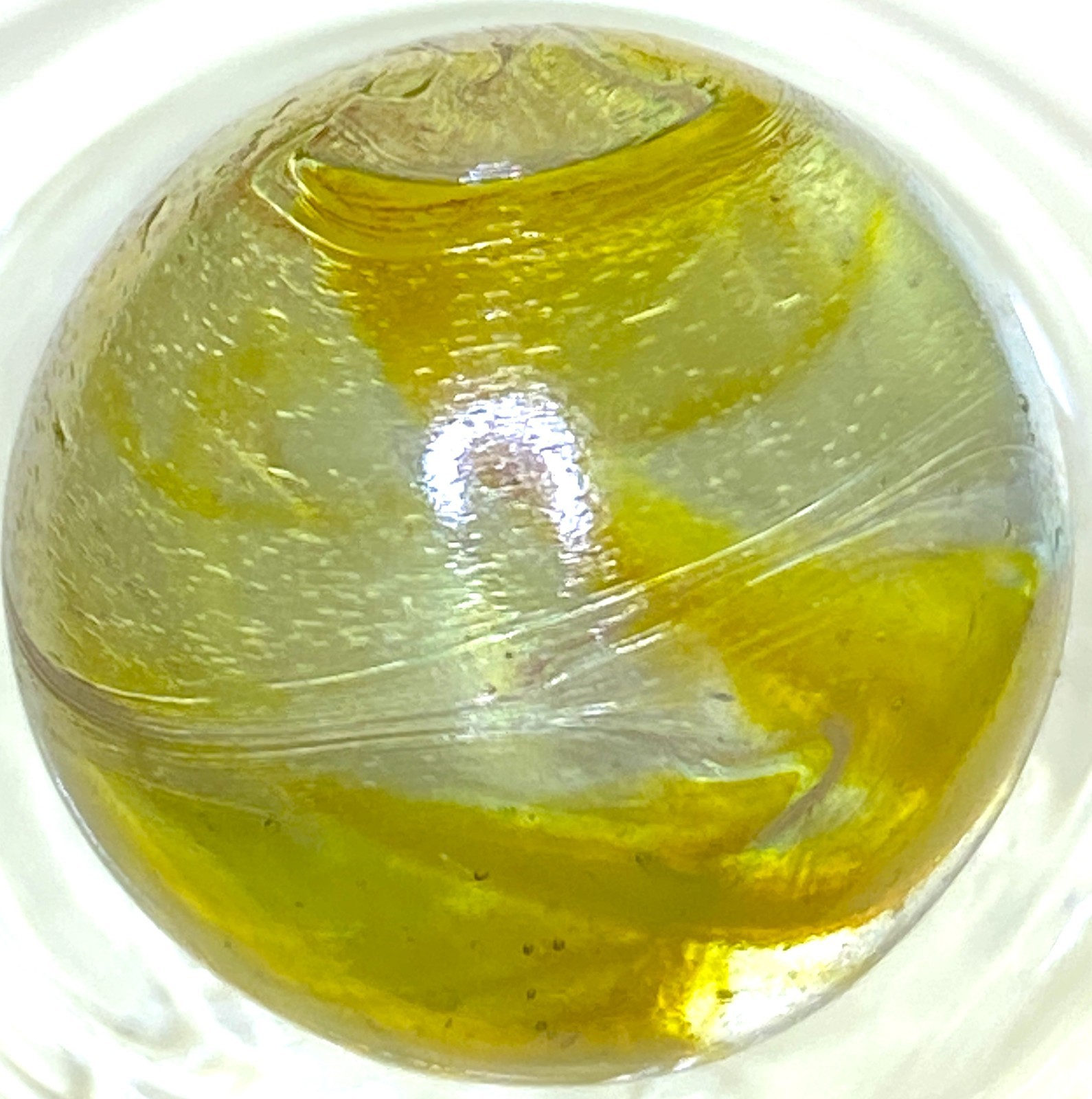 DAS/JABO UNIQUE LOOKING LEMON DROP THIN-LINED SWIRLED RAMSHEAD SHOOTER .75″ M771