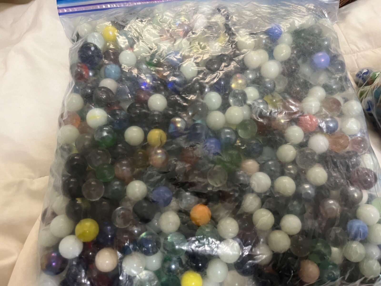 Mixed Lot 55 Assorted Old Vintage To Modern Colorful Glass Marbles {WASHED}