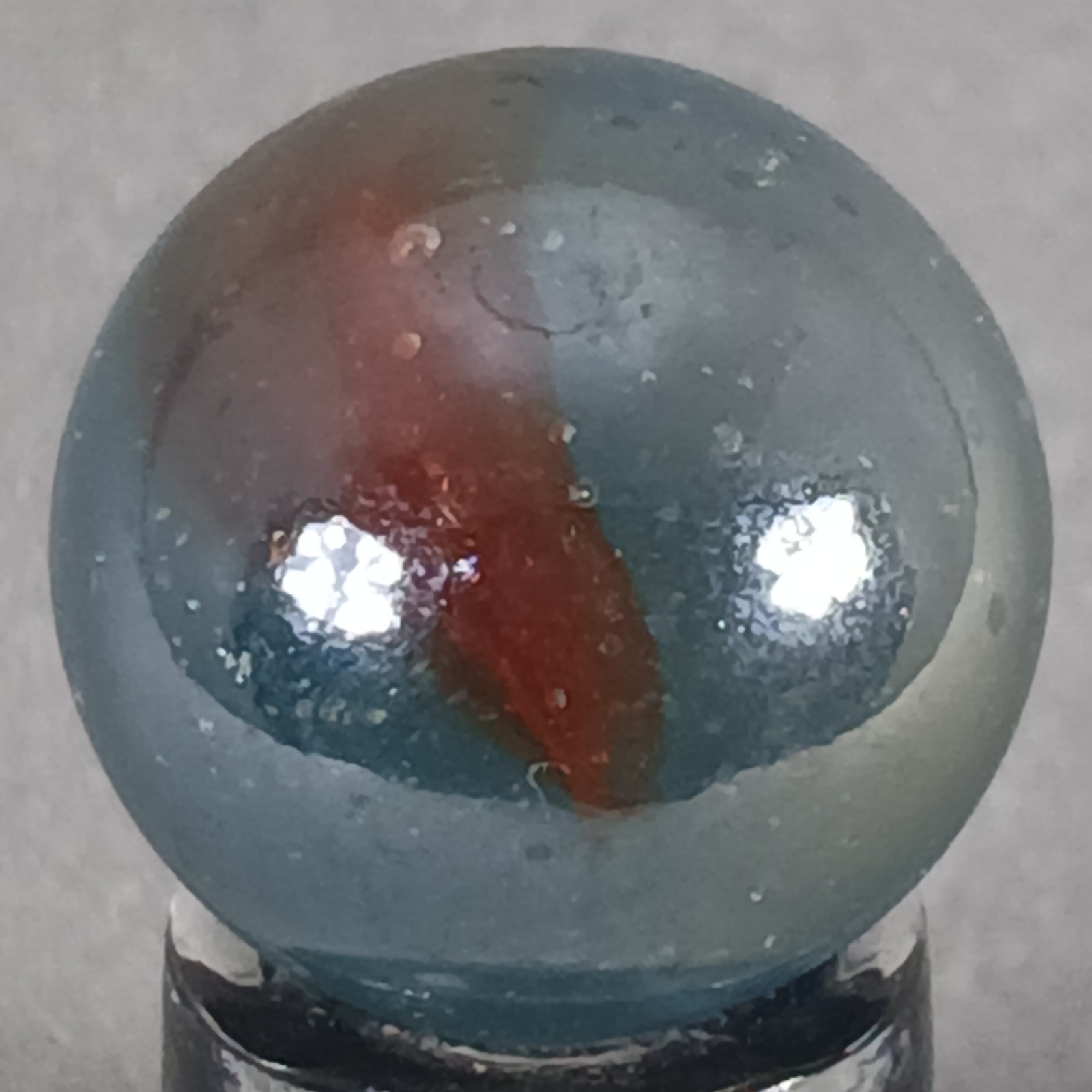 Vintage Iridescent Patch And Ribbon Marble .62 Inches Near-Mint Condition