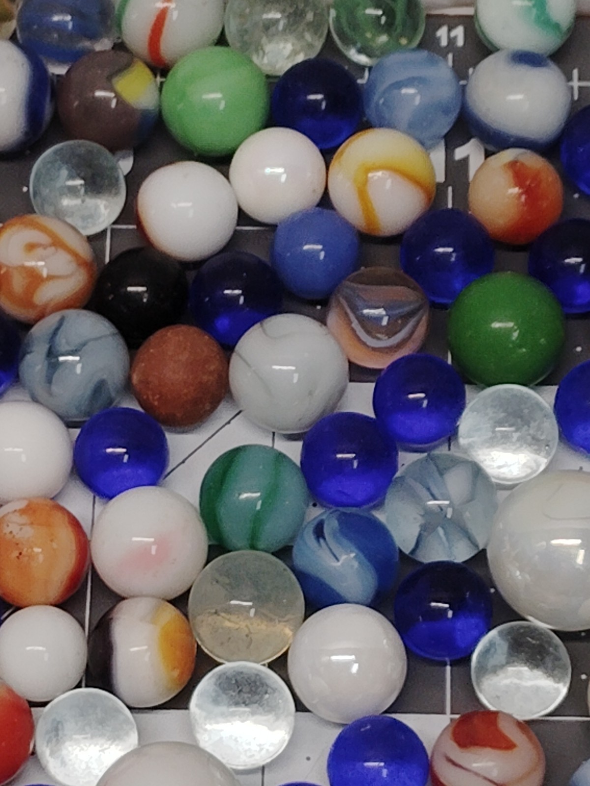 120 Lot~Vintage Marbles Attic Found Marbles In Glass Jar