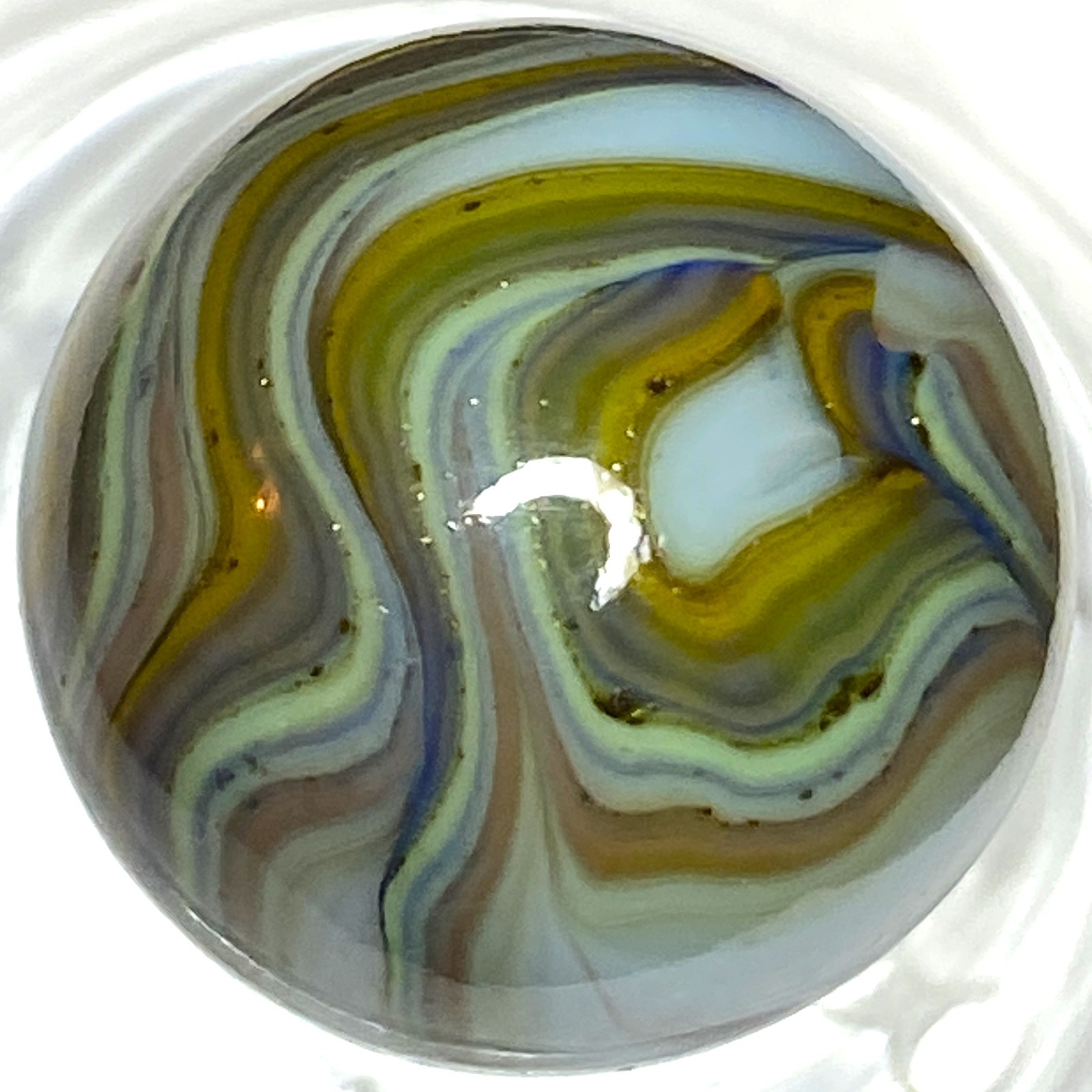 DAS/JABO SPECKELED AVENTURINE / WAVY AND SWIRLED SHOOTER SIZE .74″ BOX03/179