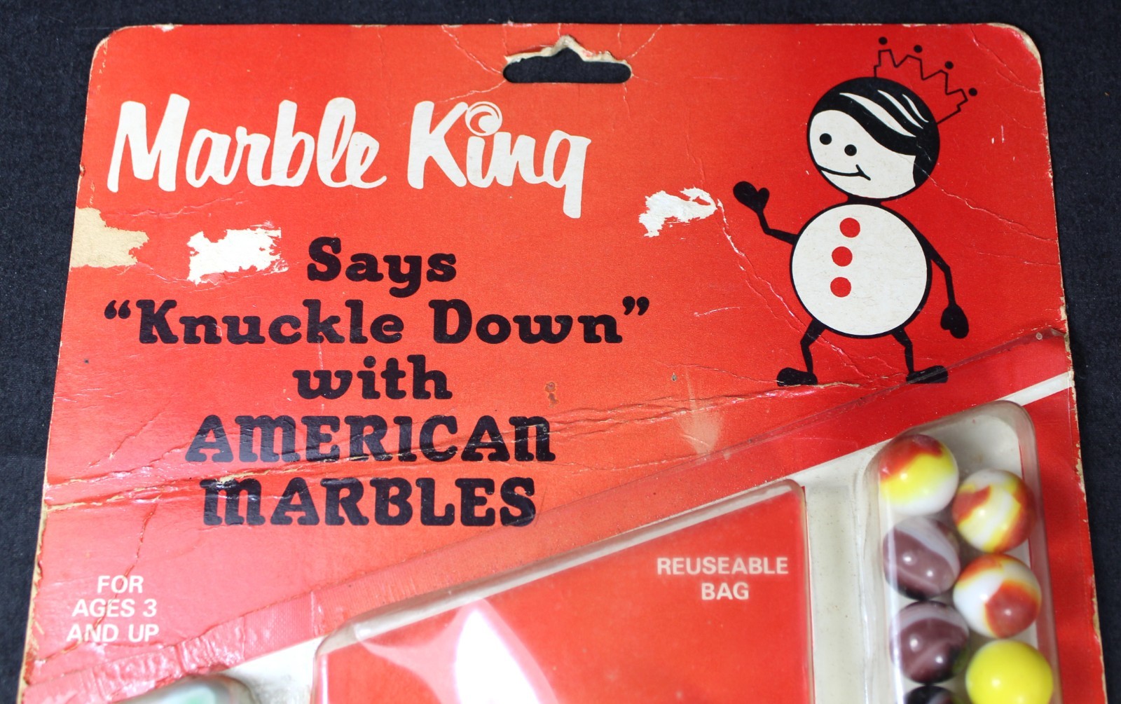 1965 Marble King (40) American Made Glass Marble MOC – New – Vintage