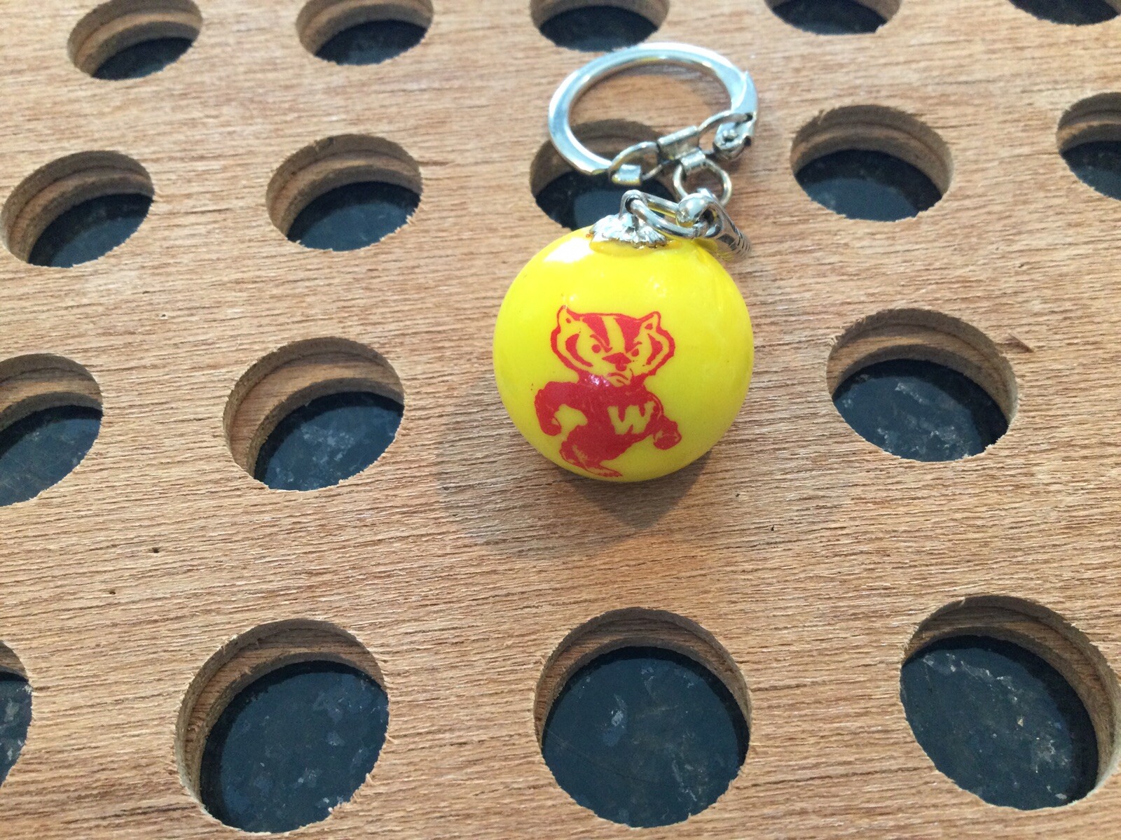 Vintage | Wolverine | Red Print on Yellow Marble Keychain