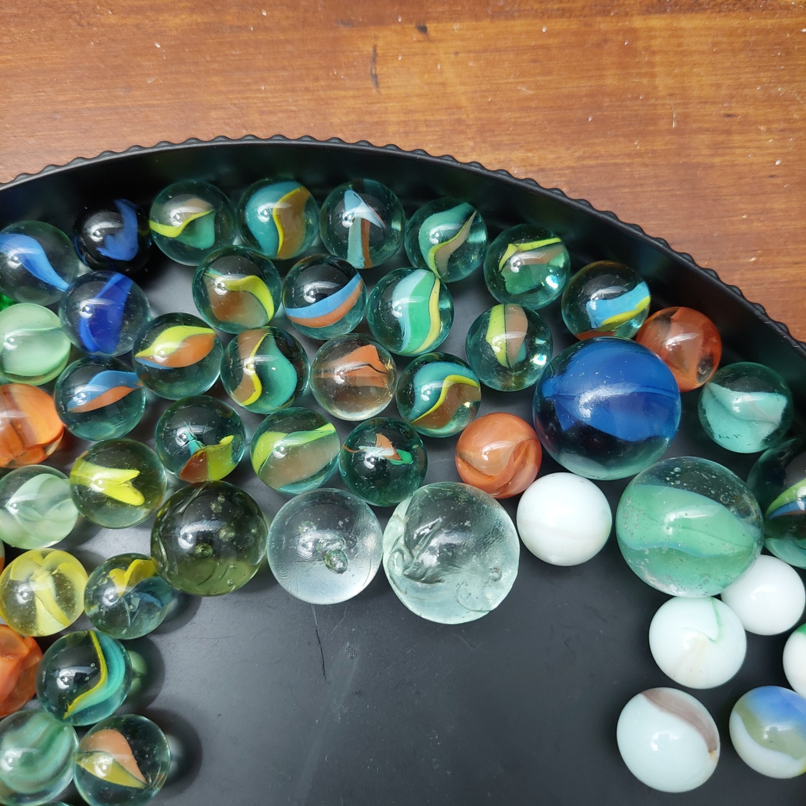 Lot 150 Vintage Glass Marbles Swirl Cats Eye Shooter Mixed Colors