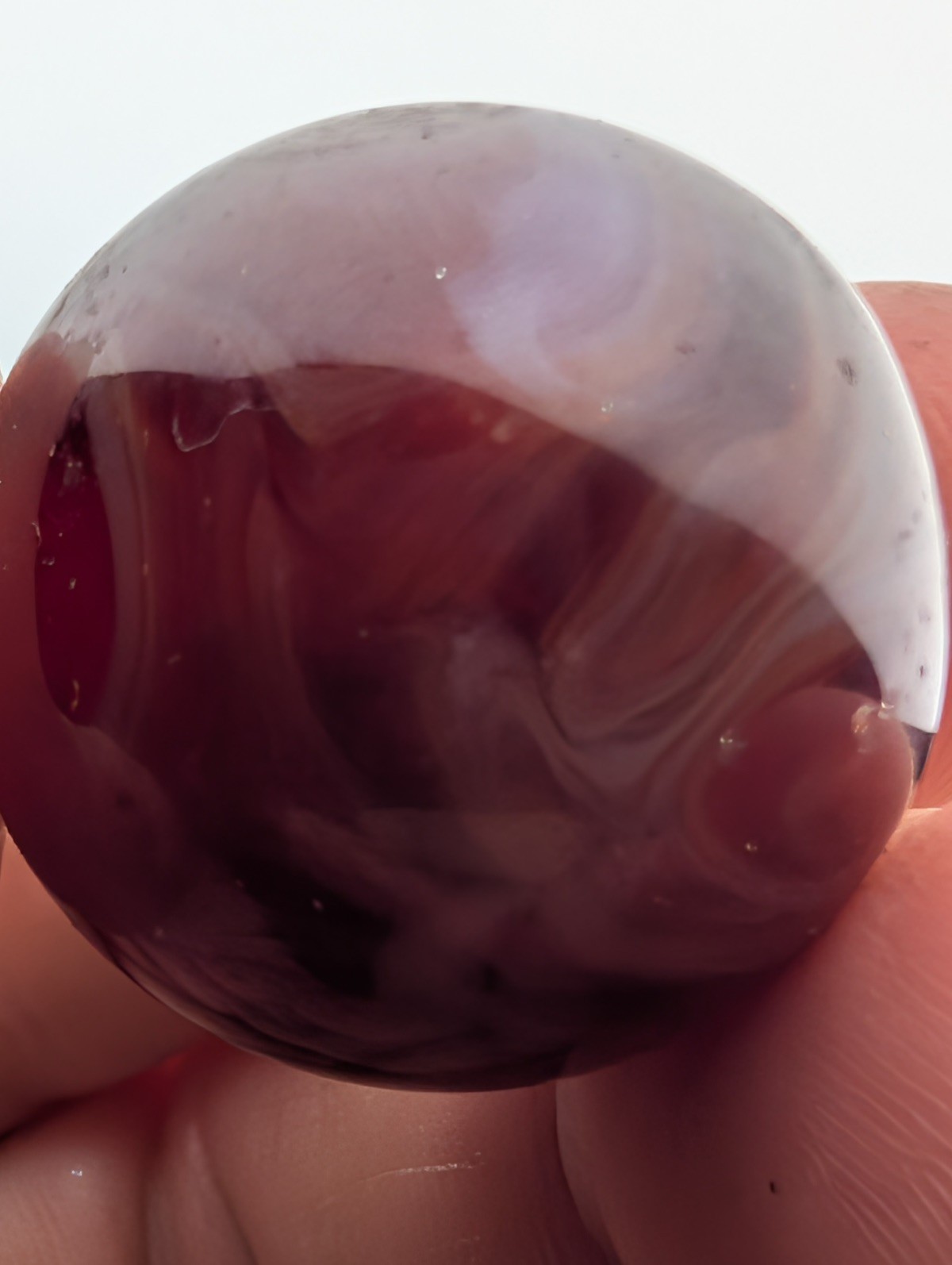 GRAIL- .93 German Cadmium Marble DAYLIGHT GLOW Neon Red Pink Shooter Pontil Rare