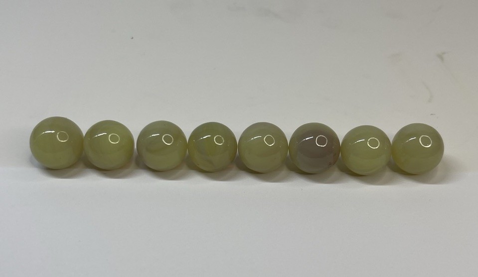 Burmese Glass Marbles Lot of 8- VTG – Glows Under Black light -5/8” Size